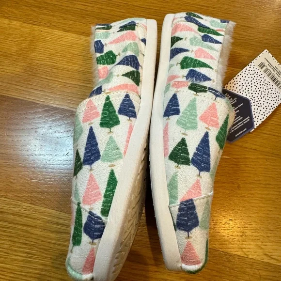 TOMS X Paper Source White/Bottle Brush Trees Alpargata Ortholite Slip-On Shoes 7 - Picture 2 of 7
